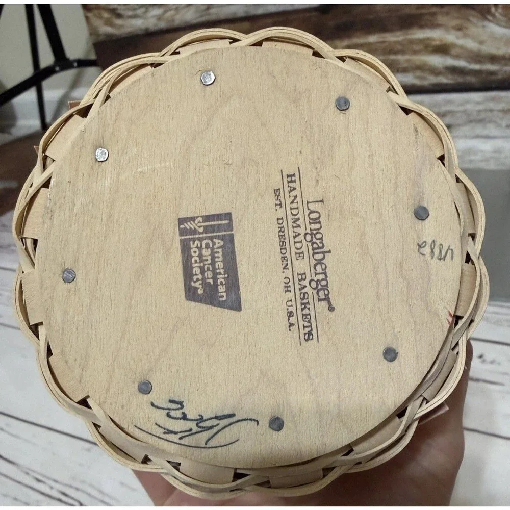 LONGABERGER 2006 Horizon Of Hope Basket w/Lid, Liner & Tie On